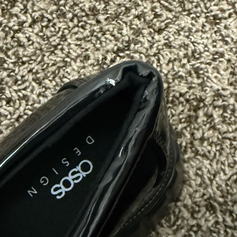 Asos Design Masterpiece Chunky Loafer Black Patent Leather Shoes Size 10 - Picture 8 of 10